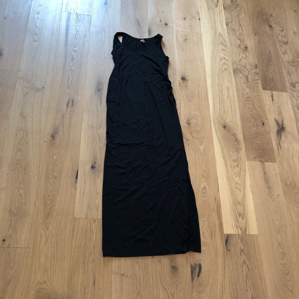 Black maxi maternity dress